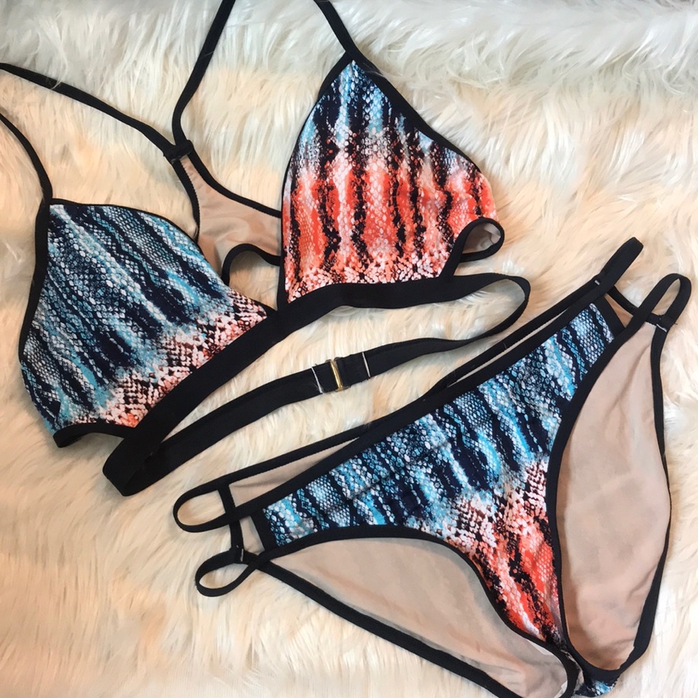 Tart Swim snakeskin multicolor bikini
